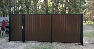 Купить распашные ворота из профнастила Канск, цена от 2725 руб.